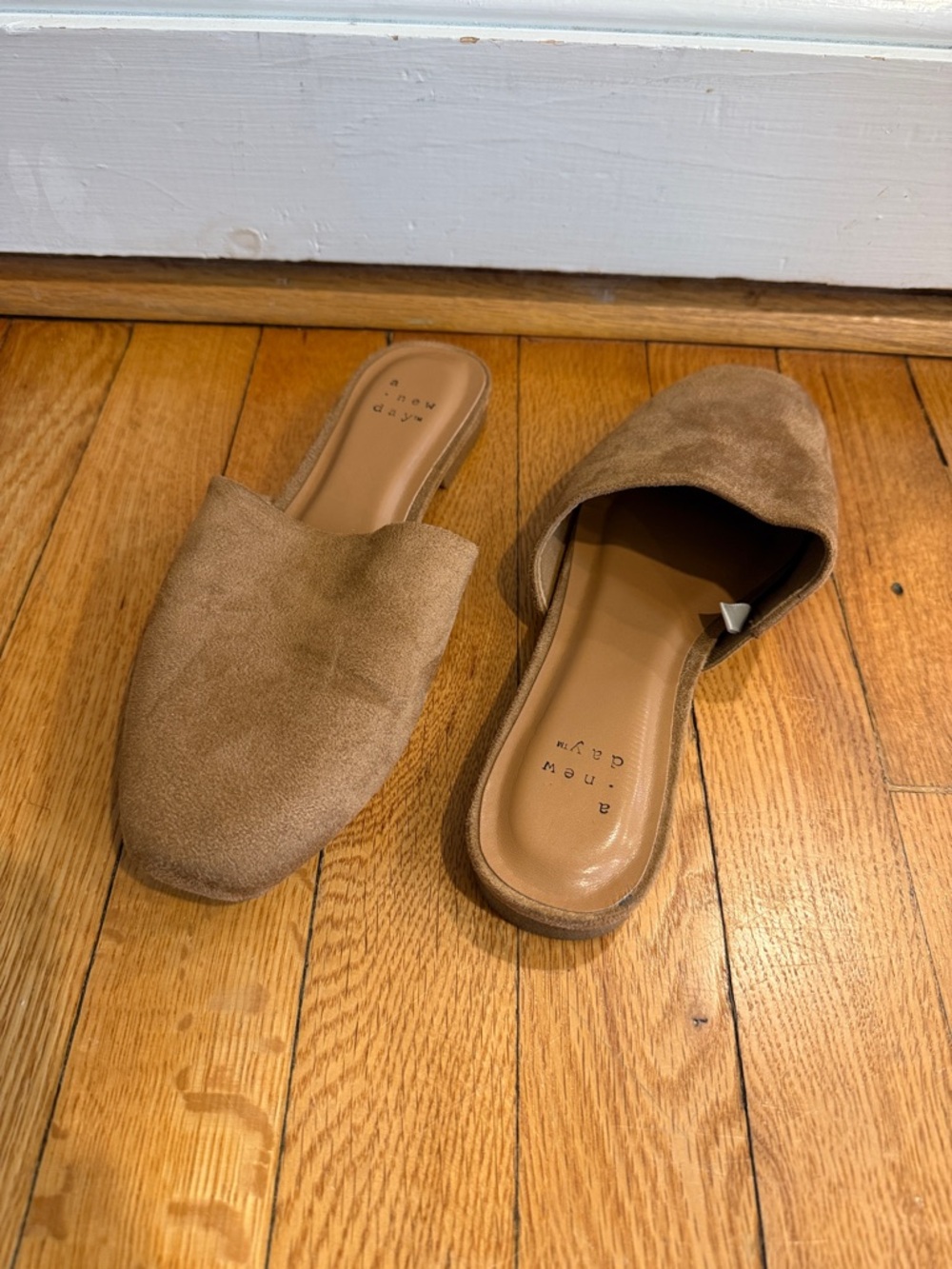 a new day Tan Suede Slip-On Mule Flats